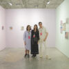 Florencia Portocarrero (curator) with Vigil Gonzales and Abra gallerists